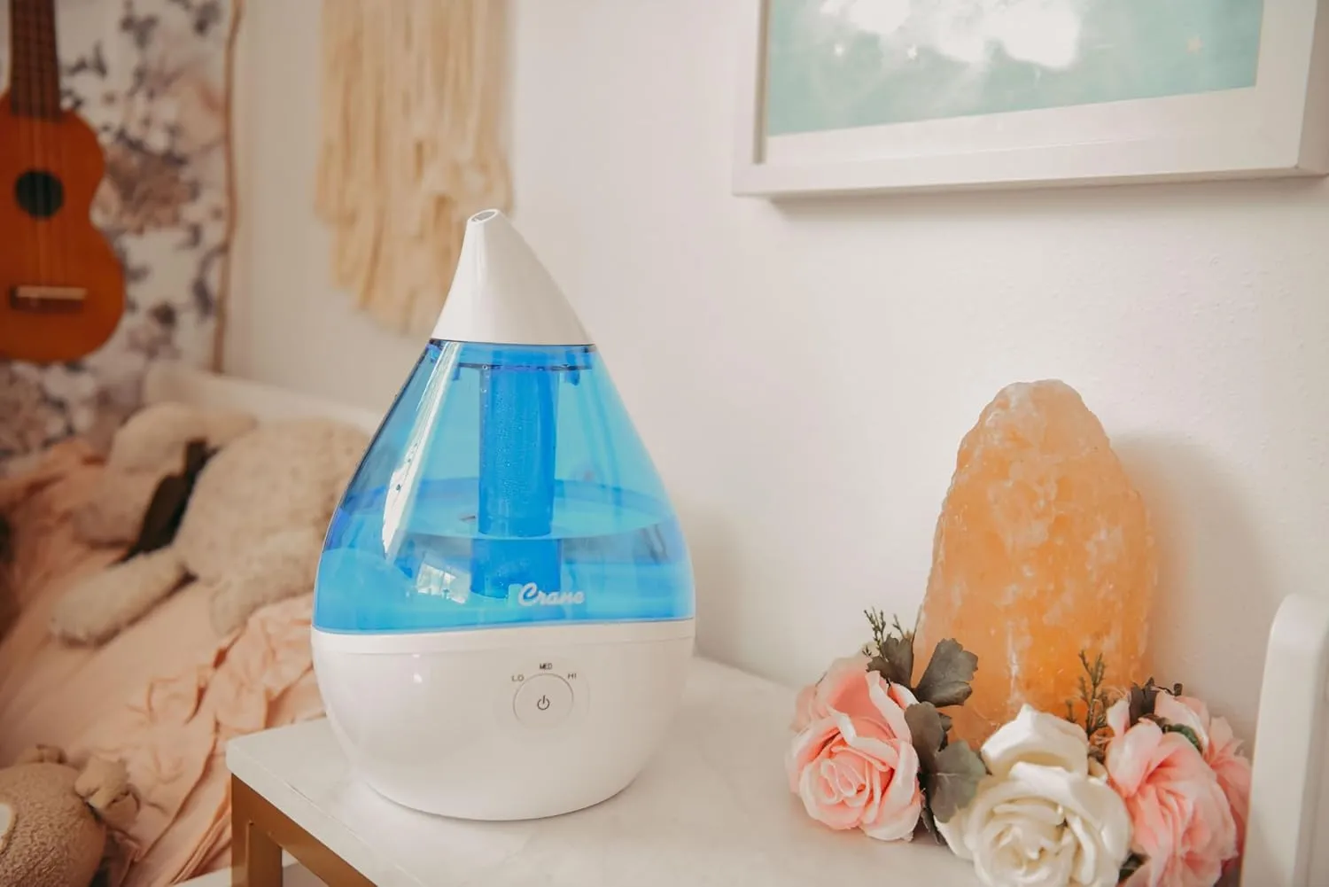 CRANE Droplet/Teardrop Ultrasonic Cool Mist Humidifier, 0.5 Gallon