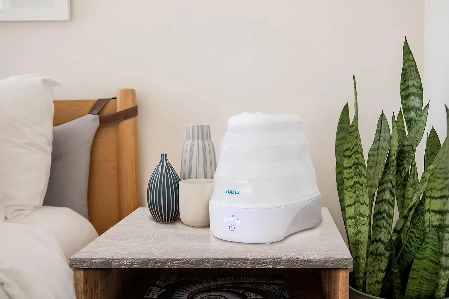 Crane x HALLS Collapsible Cool Mist Humidifier for Bedroom and Office, 1 Gallon Portable Humidifier for Travel and Easy