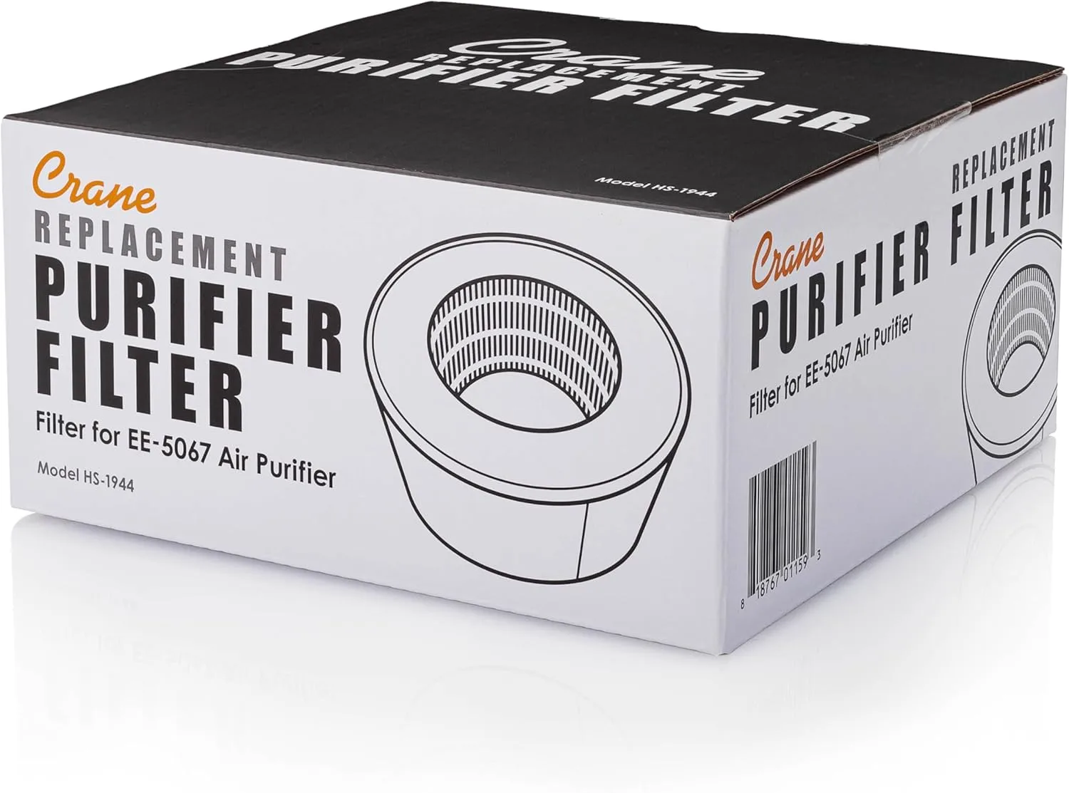 Crane Genuine Air Purifier Replacement Filter For Model EE-5067, HS-1944 HEPA Air Filter Replacement, Pack Of 1