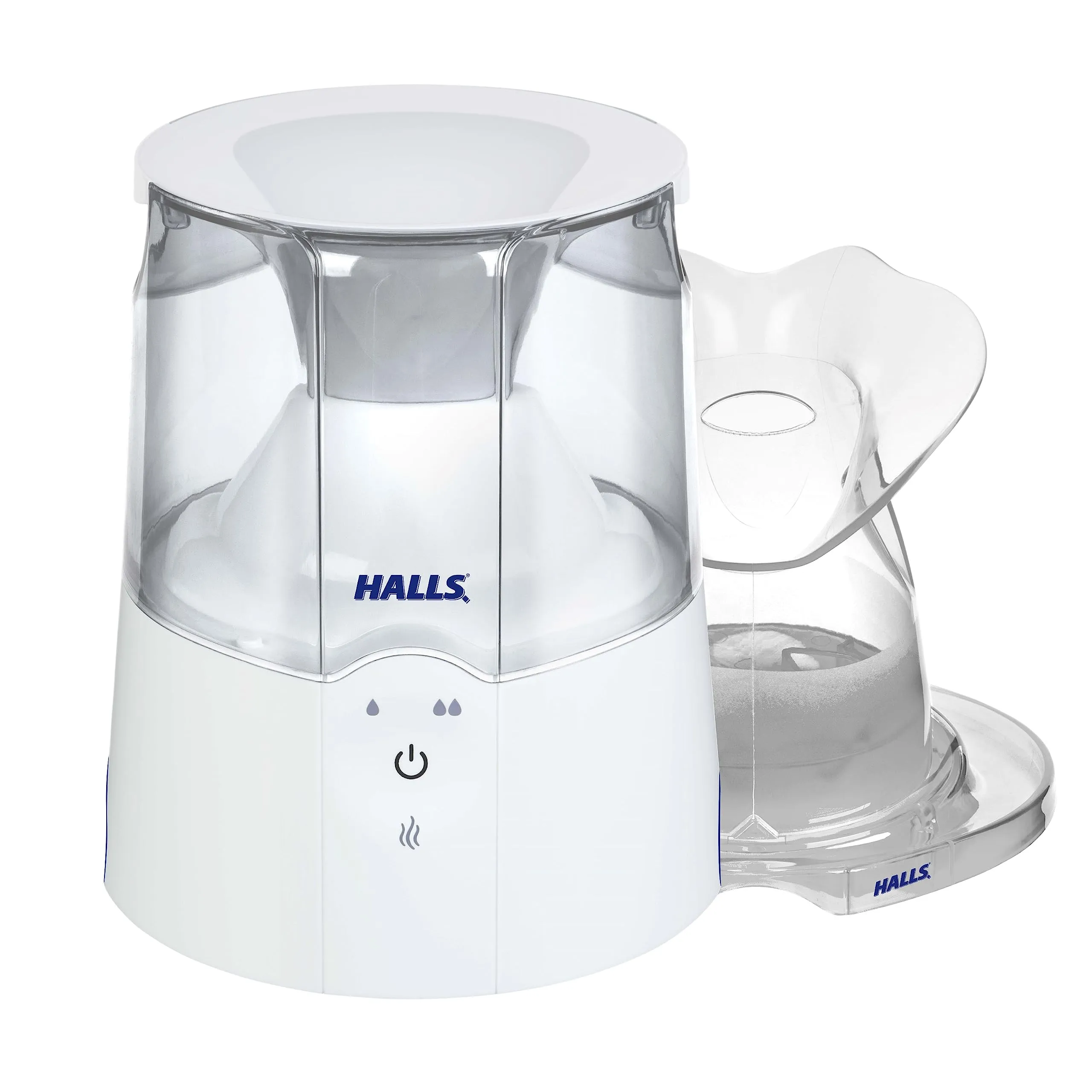 Crane x HALLS 2-in-1 Warm Mist Humidifier and Steam Inhaler, 0.5 Gallon, Blue & White