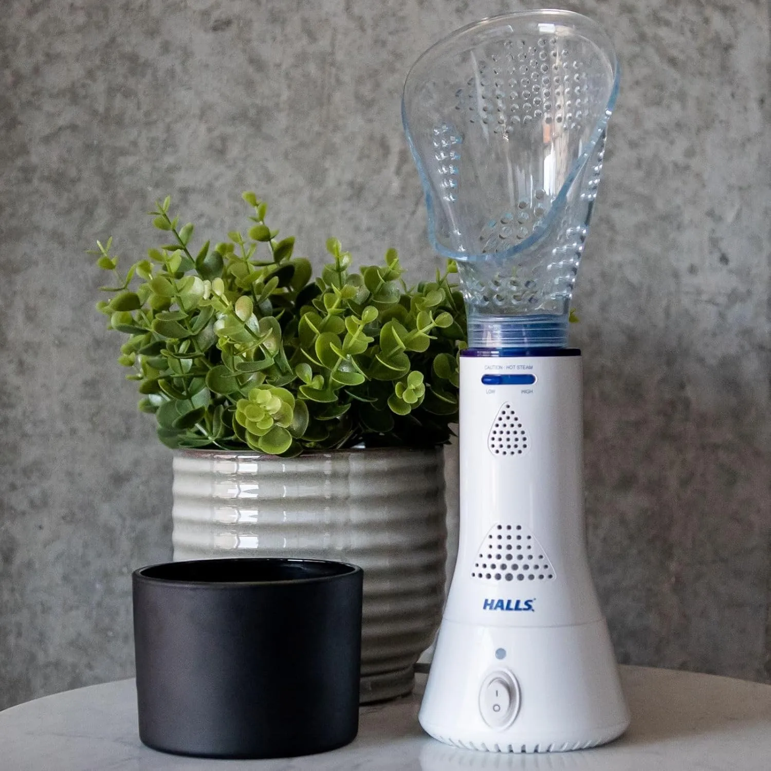 Crane x Halls Personal Vaporizer Steam Inhaler, Throat Steamer, Warm Steam Sinus Inhaler for Congestion and Cough Relief