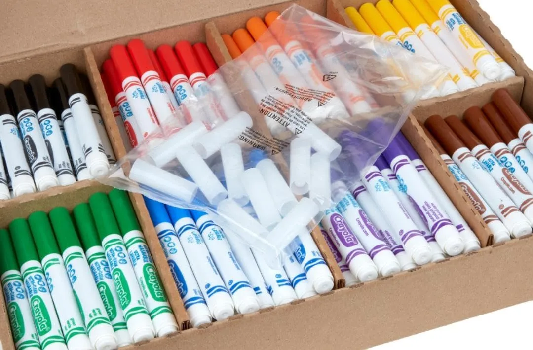 Crayola Broad Line Washable Markers - 200ct (8 Colors), Kids Bulk Classroom Art Markers for School