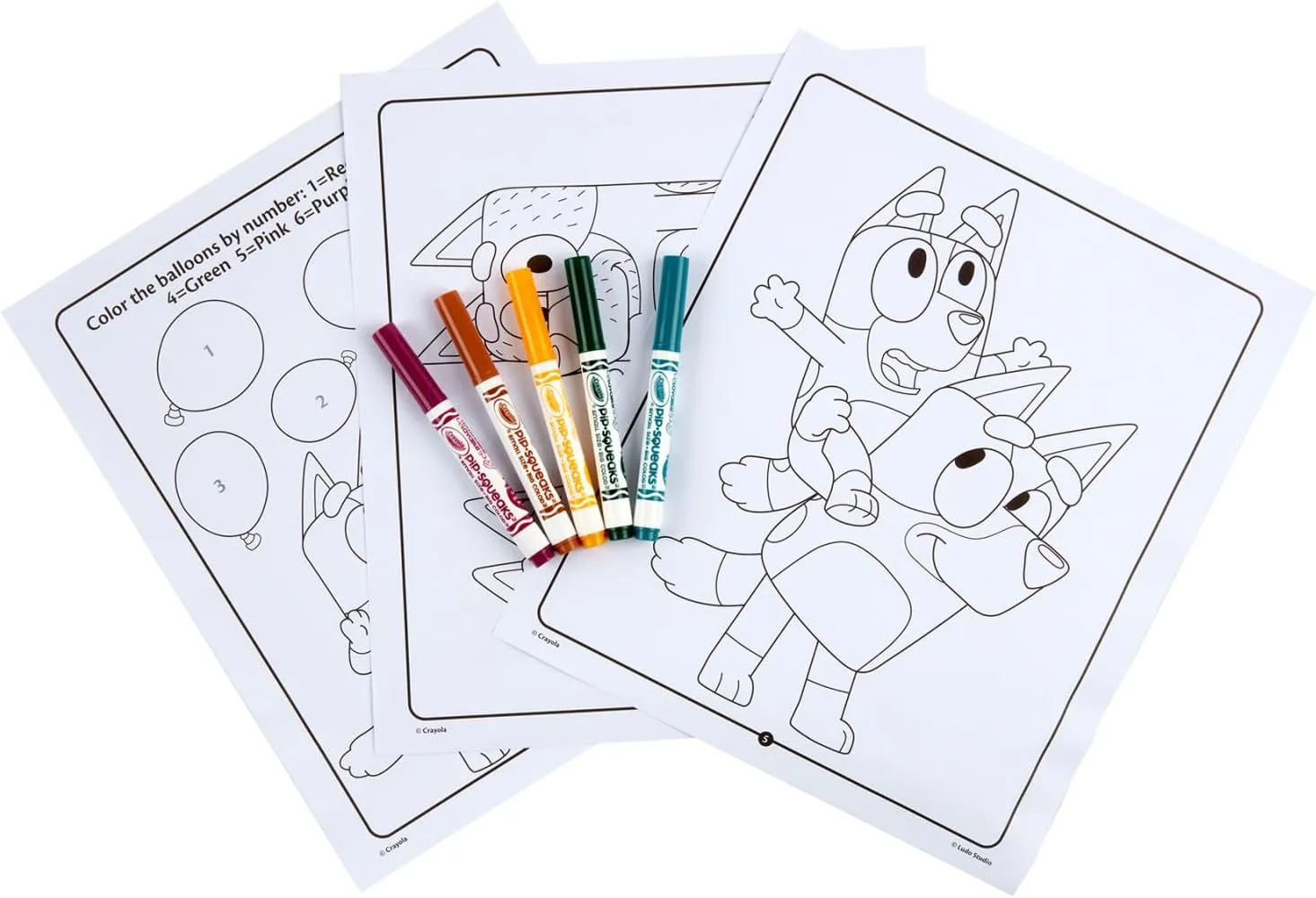 Crayola Bluey Color & Sticker Activity Set with Pipsqueak Markers, Ages 3+