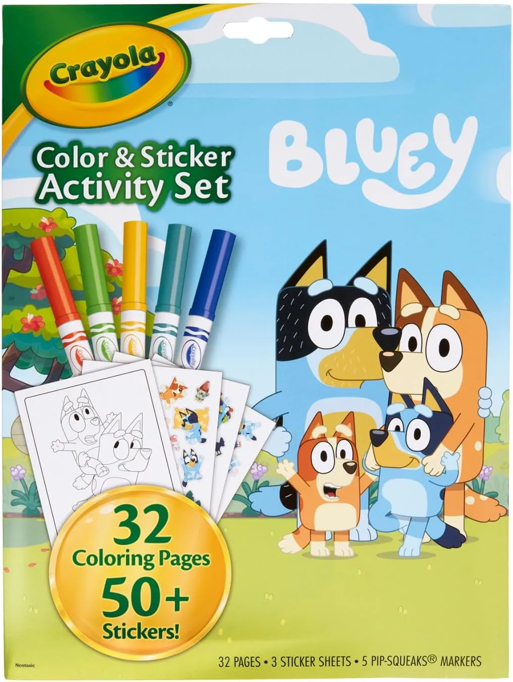 Crayola Bluey Color & Sticker Activity Set with Pipsqueak Markers, Ages 3+