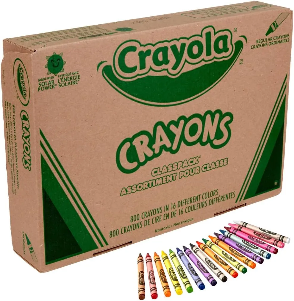 Crayola Bulk Crayon Classpack - 800ct (16 Colors), Back to School Essentials, Kids Crayons