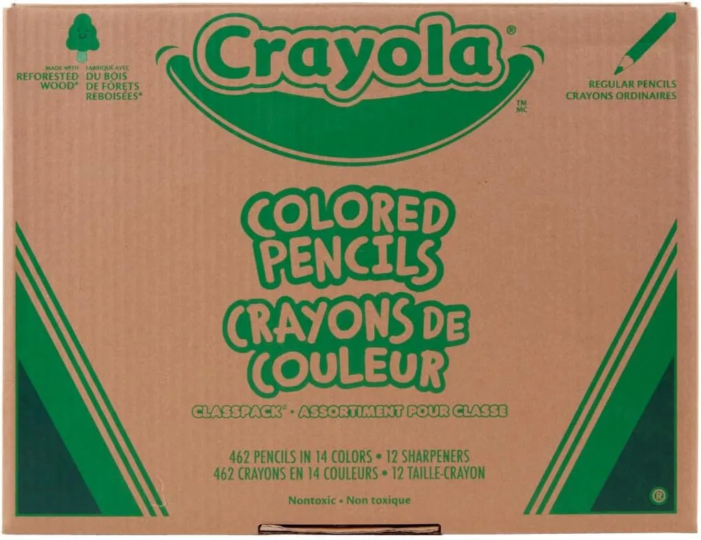 Crayola Colored Pencil Classpack (462ct), Bulk Colored Pencils, 14 Assorted Colors, School Supplies for Teachers, Ages 3+