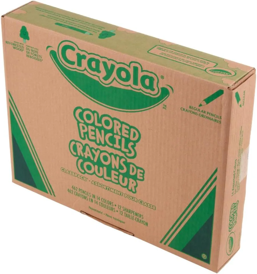 Crayola Colored Pencil Classpack (462ct), Bulk Colored Pencils, 14 Assorted Colors, School Supplies for Teachers, Ages 3+