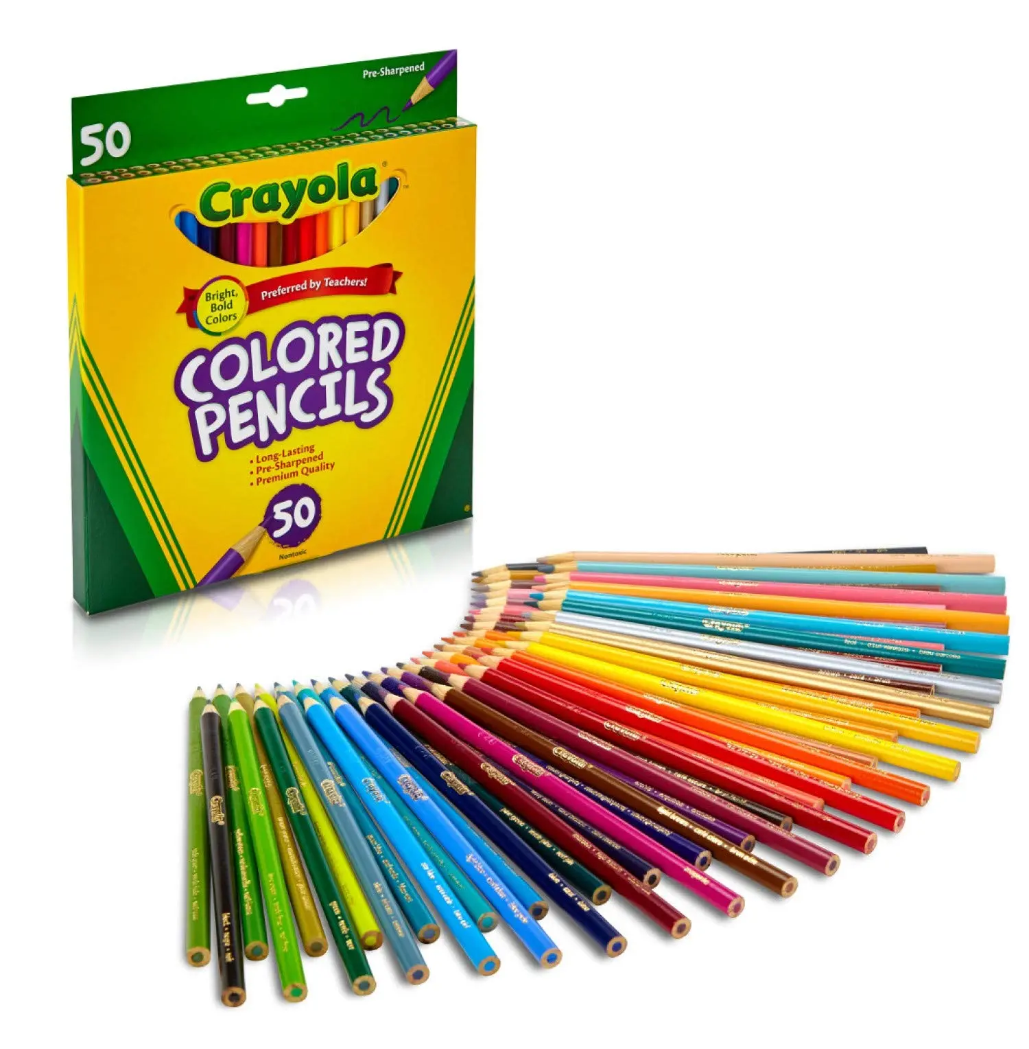 Crayola Colored Pencils, Assorted Colors - 50 Count