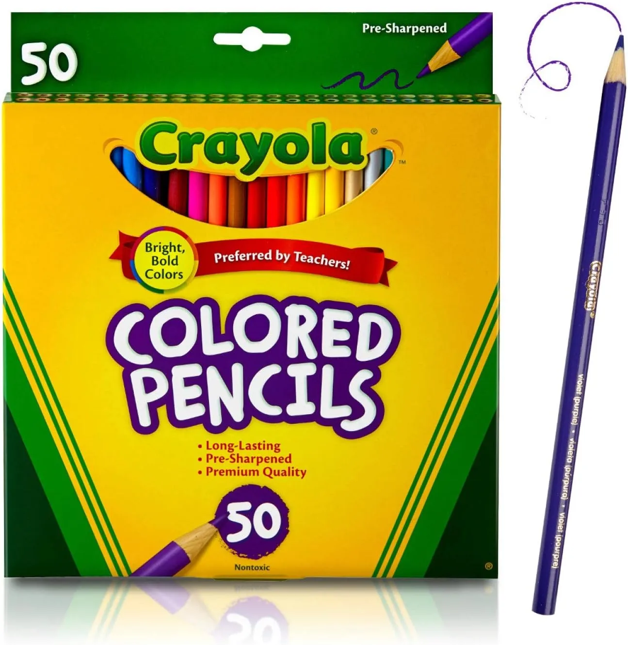 Crayola Colored Pencils, Assorted Colors - 50 Count
