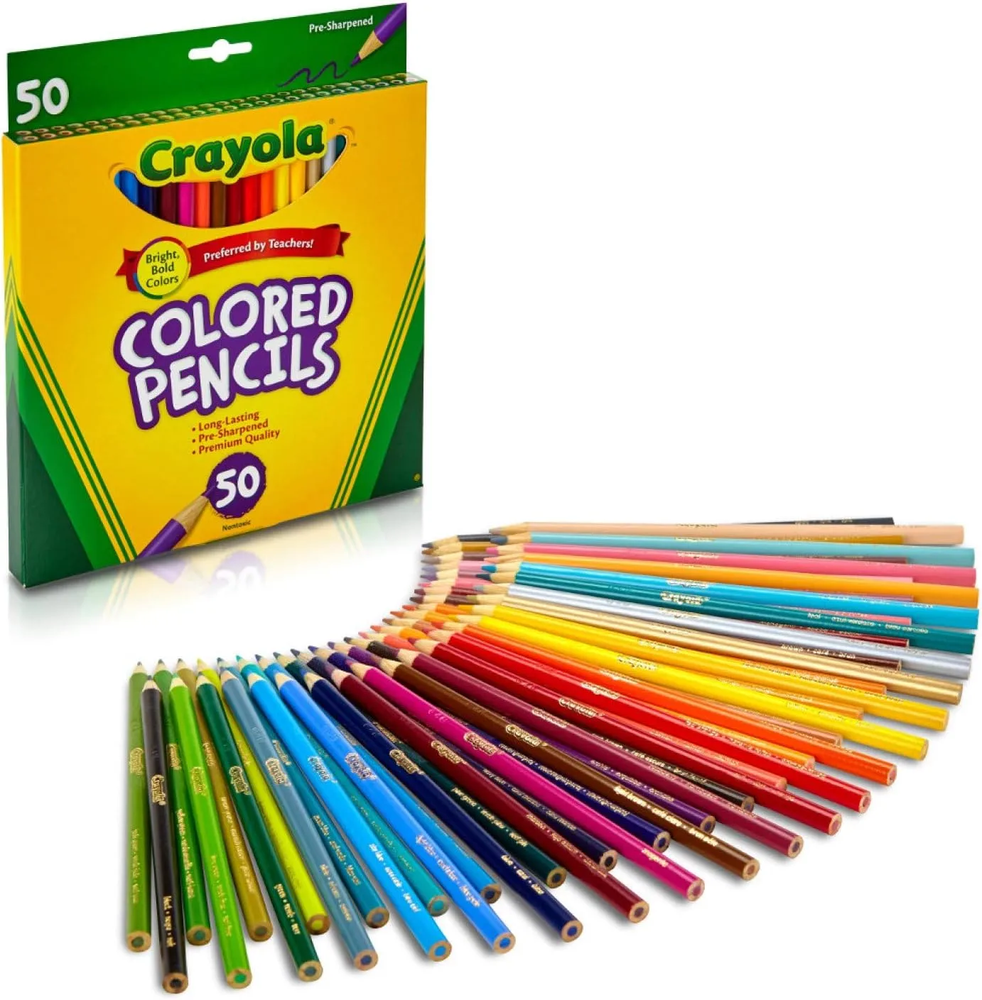 Crayola Colored Pencils, Assorted Colors - 50 Count