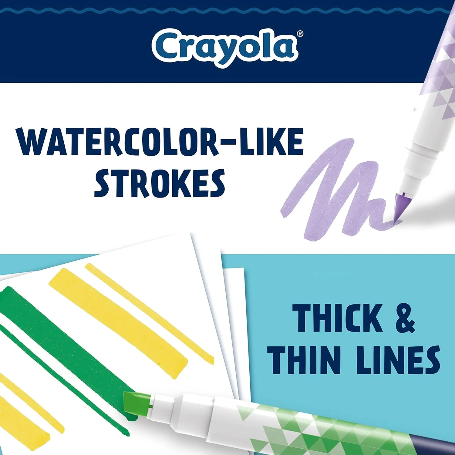 Crayola Dual-Ended Chisel & Brush Markers, 12 Count (24 Colors)