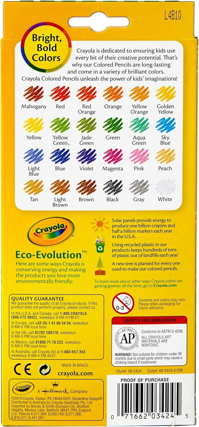 Crayola Erasable Colored Pencils, 24 Count, Assorted (Long) and Bostitch Office Twist-n-Sharp Pencil Sharpener (PS1-ADJ)