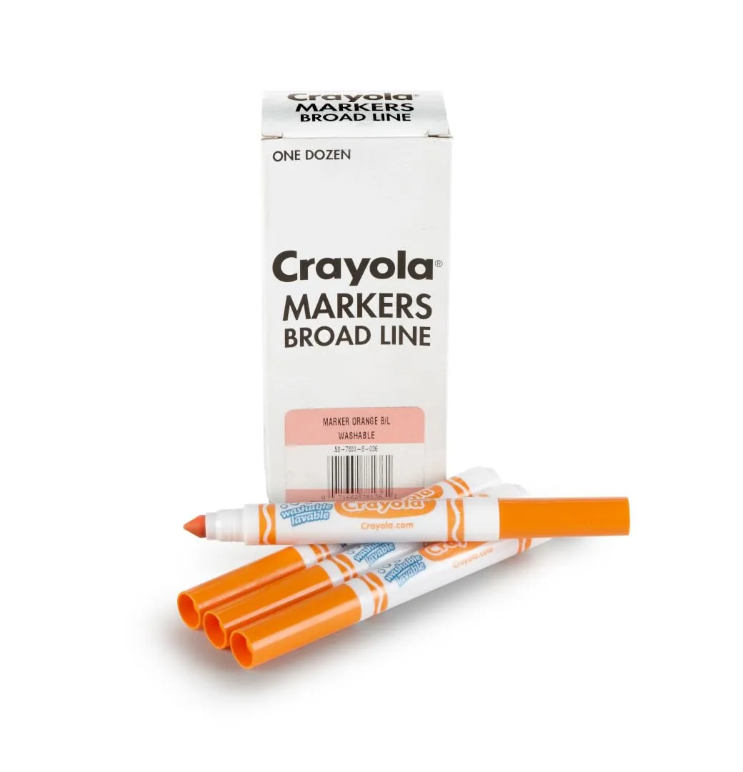 CRAYOLA Washable Broad Line Markers, 12 Count