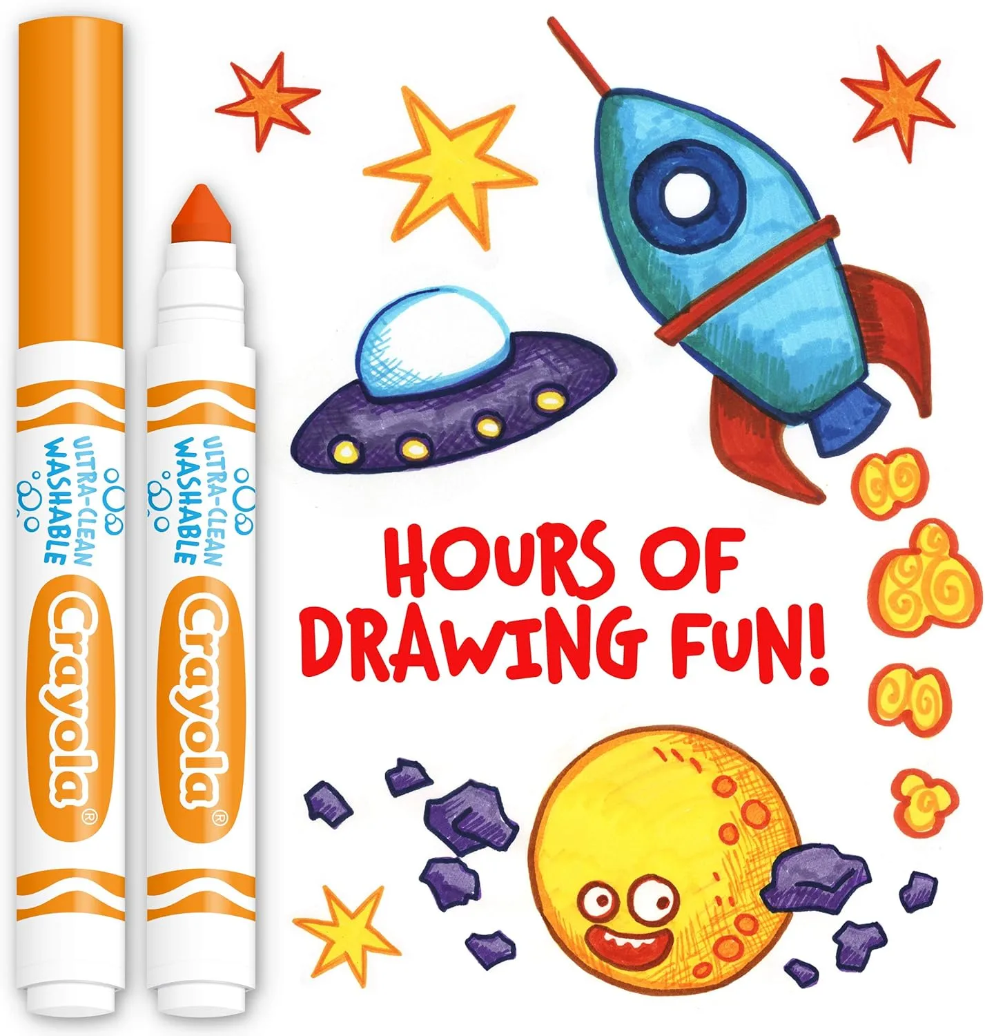 CRAYOLA Washable Broad Line Markers, 12 Count
