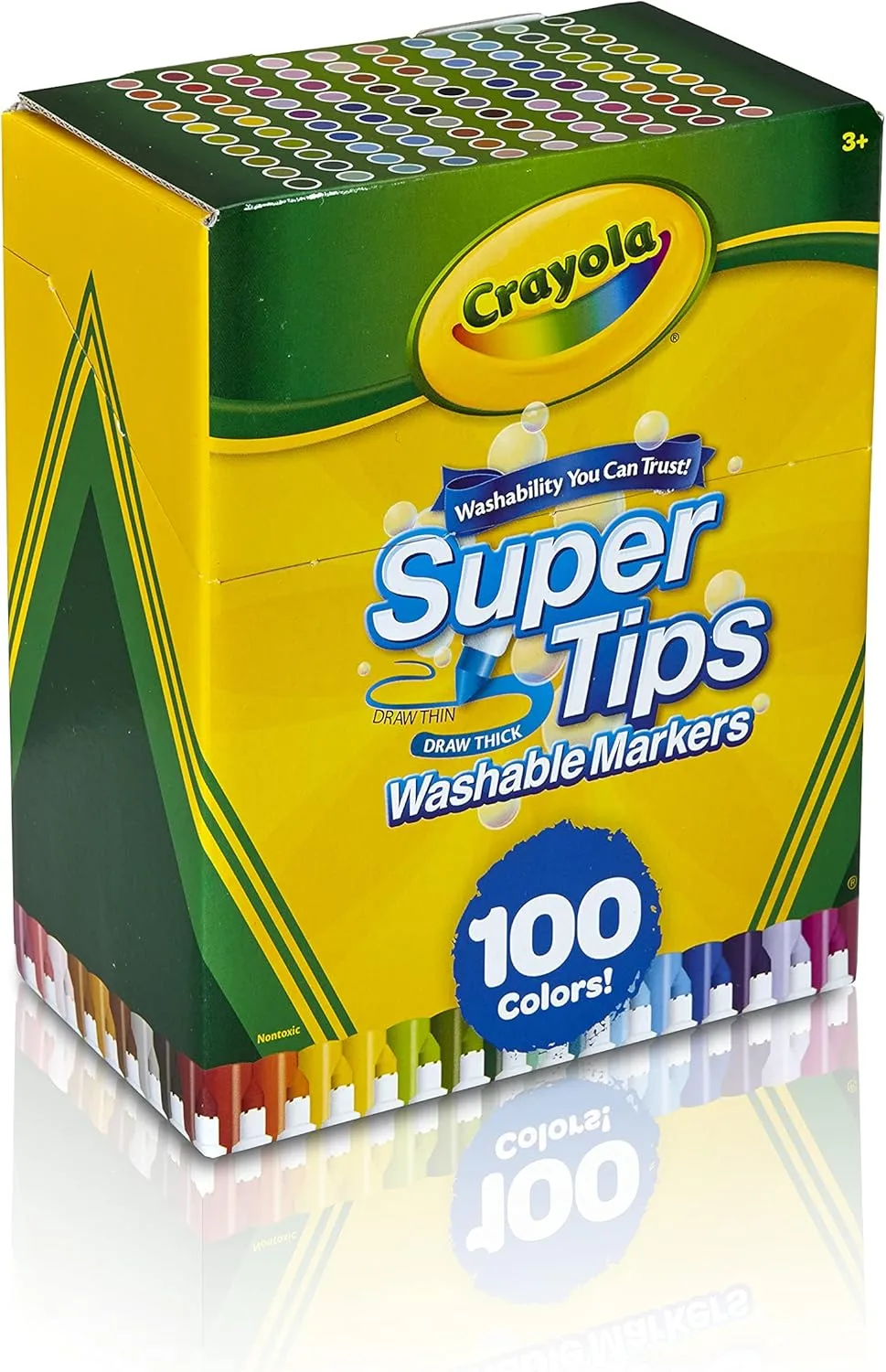 Crayola Super Tips Marker Set for Kids (100ct), Broad Tip & Fine Point Washable Art Markers for Kids, Bulk School Supplies, Teacher Classroom Must Haves, Drawing Supplies SuperTips