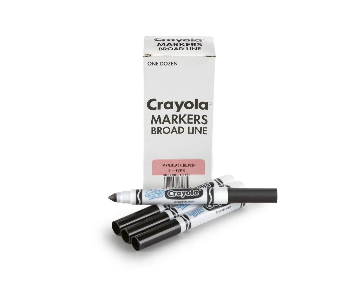 CRAYOLA Washable Broad Line Markers, 12 Count