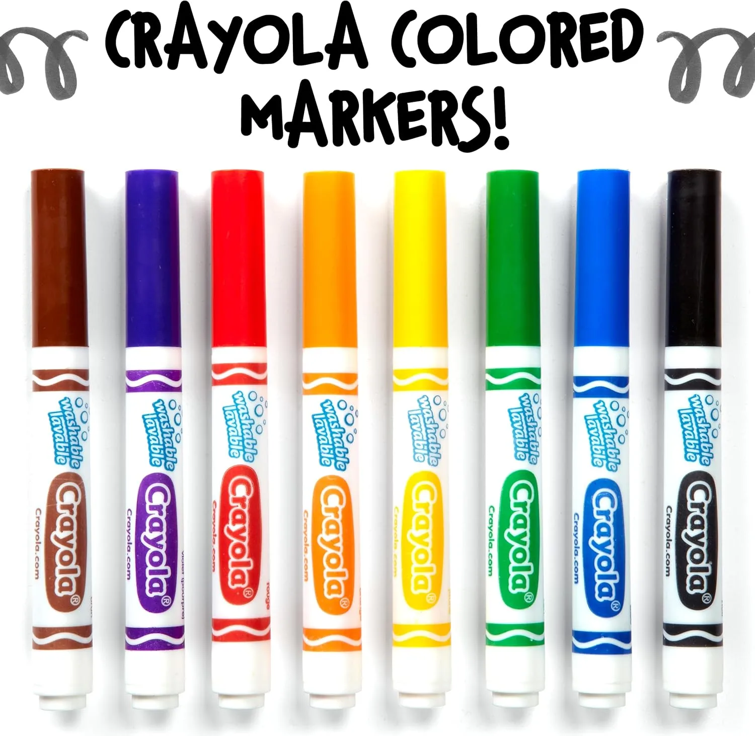 CRAYOLA Washable Broad Line Markers, 12 Count