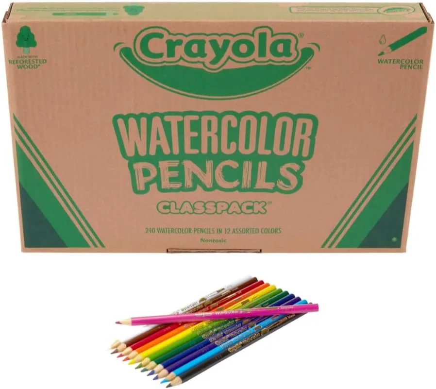 Crayola Classpack Watercolor Pencils, 240ct, 20 each of 12 Colors, Great for Classroom, Educational, Art Tools