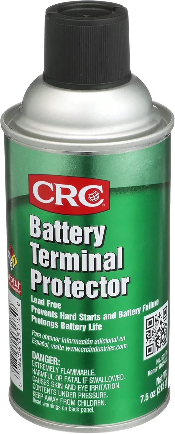 CRC Battery Terminal Protector, 7.5 Wt Oz, Lead-Free, Enhances Battery Life, Prevents Corrosion-Related Leakage