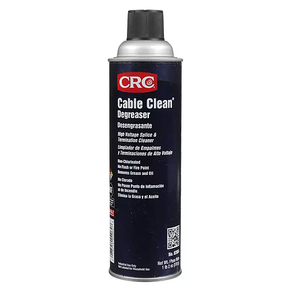 CRC Cable Clean High Voltage Splice Cleaner Plus Heavy Duty Liquid Degreaser, 18 oz Aerosol Can