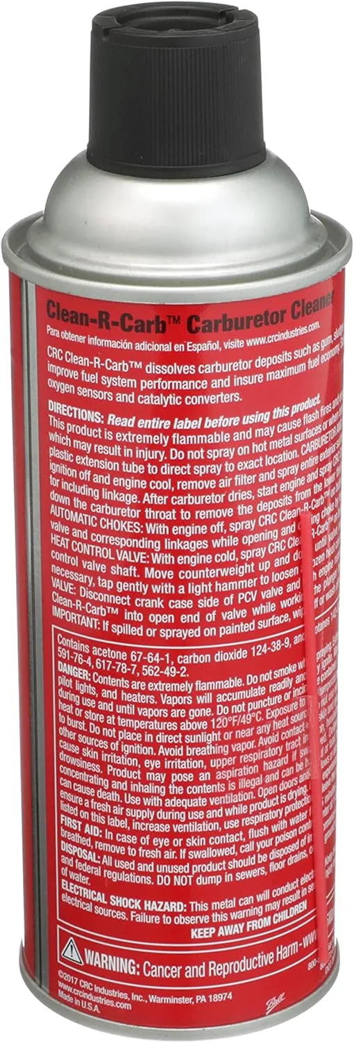 CRC Clean-R-Carb Carburetor Cleaner (50 State Formula), 12 Wt Oz, 05379
