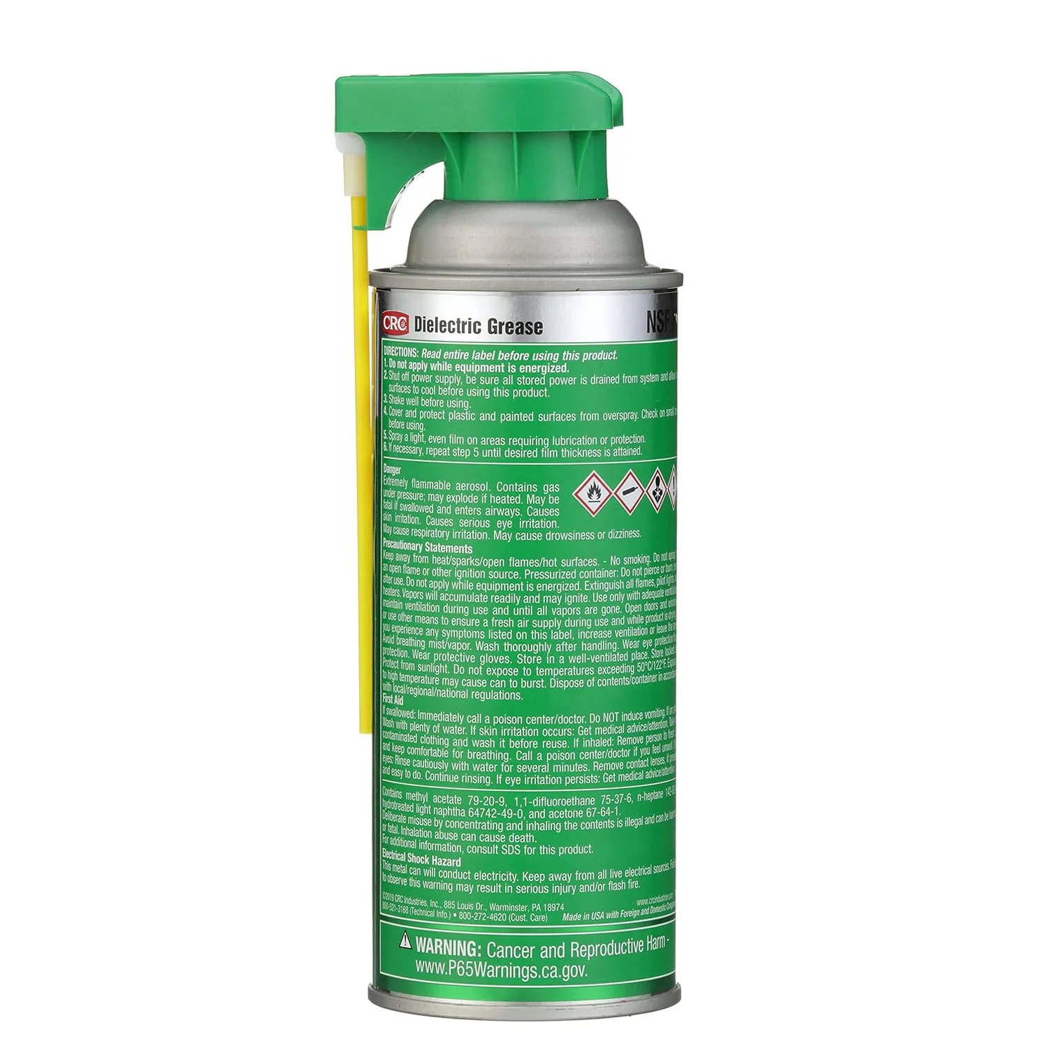 CRC Dielectric Grease 03082 – 10 WT OZ, NSF H1 Registered Non-Curing Silicone Compound for Electrical Components in Food