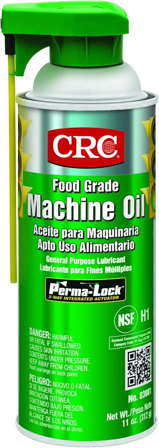 CRC 03081 General Purpose Food Grade Machine Oil Spray, (Net Weight: 11 oz.) 16oz Aerosol,Clear 1 Pack