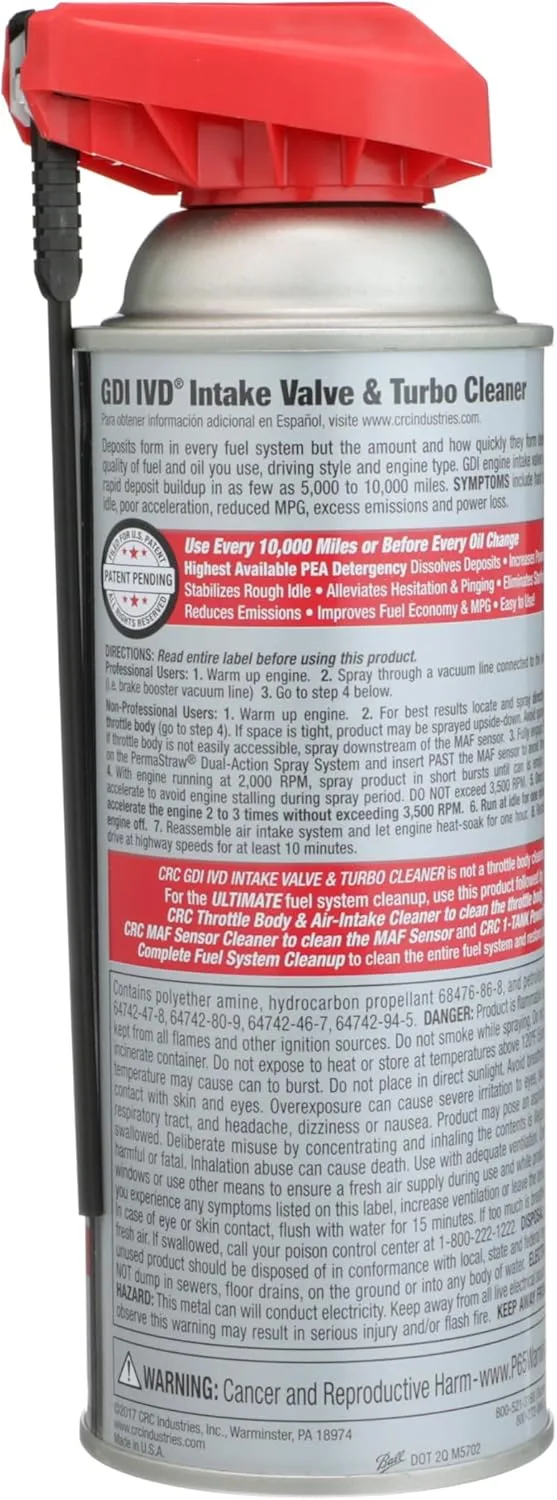CRC GDI IVD Intake Valve & Turbo Cleaner 1 Pack
