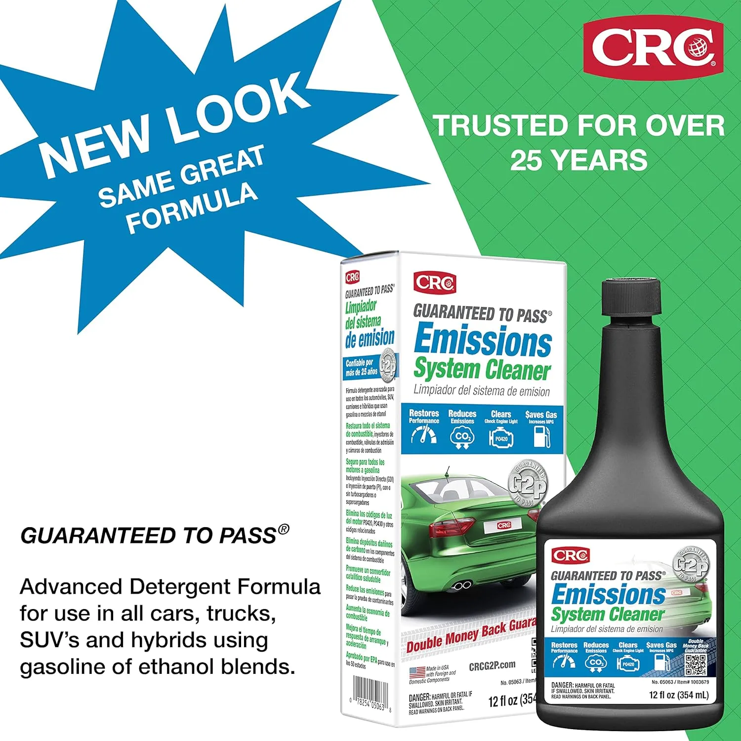 CRC Guaranteed to Pass Emissions Test Formula, 12 Fluid Ounce 1 Count (Pack of 1)