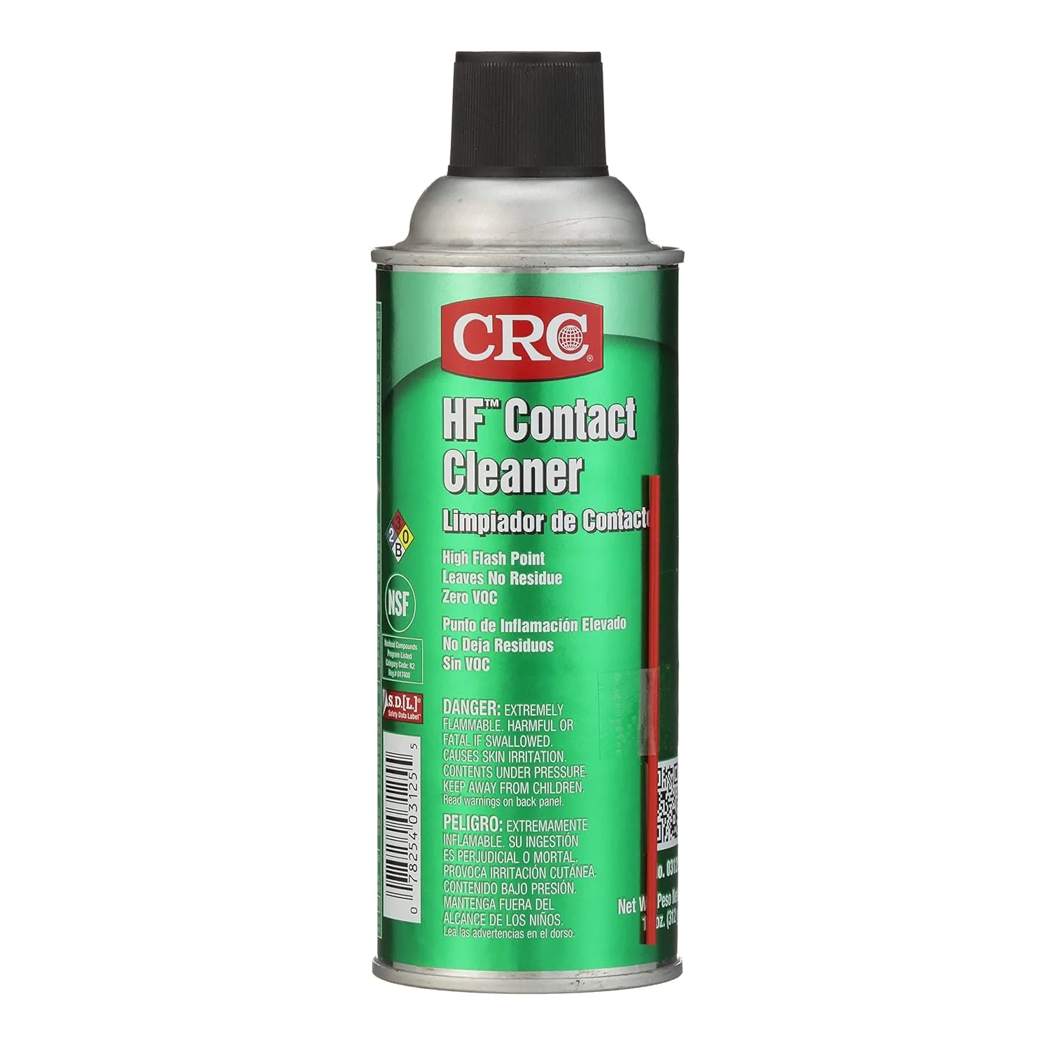 CRC HF Contact Cleaner 03125 – 11 WT OZ, Clear, Electronics Cleaner, Suitable For Higher Flashpoint Applications (Pack of 1)