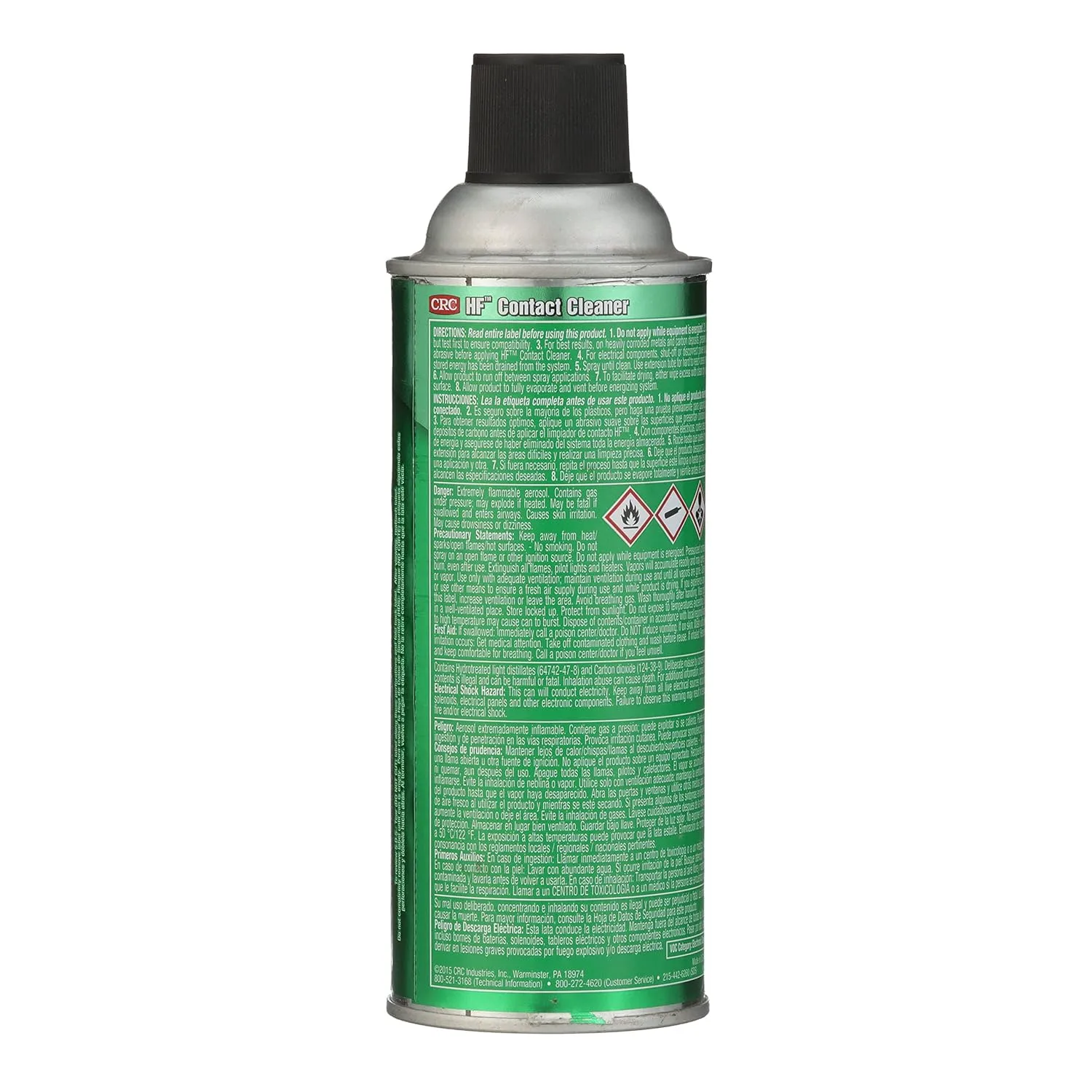 CRC HF Contact Cleaner 03125 – 11 WT OZ, Clear, Electronics Cleaner, Suitable For Higher Flashpoint Applications (Pack of 1)