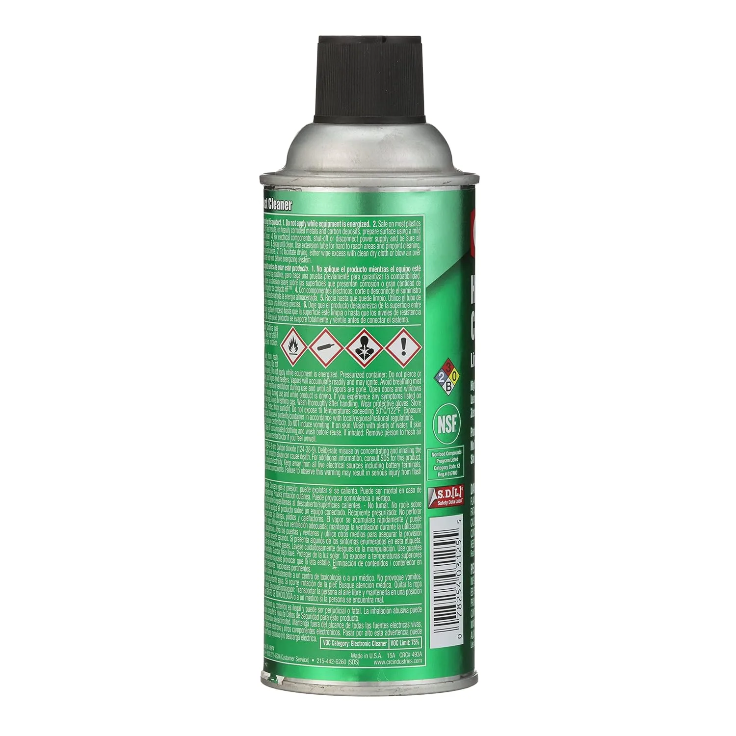 CRC HF Contact Cleaner 03125 – 11 WT OZ, Clear, Electronics Cleaner, Suitable For Higher Flashpoint Applications (Pack of 1)