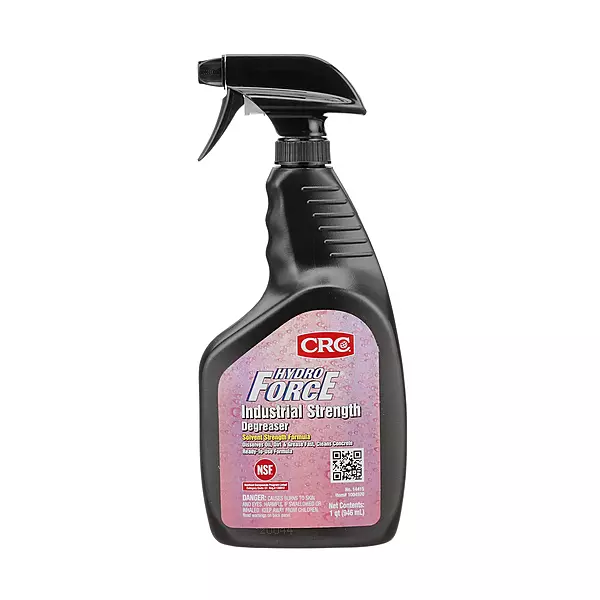 CRC HydroForce Industrial Strength Degreaser, 14415 – 32 FL. Oz., Heavy Duty Aqueous Cleaner