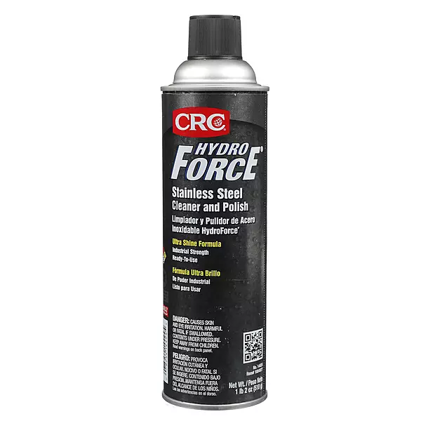 CRC HydroForce Stainless Steel Cleaner & Polish, 20 fl oz Aerosol