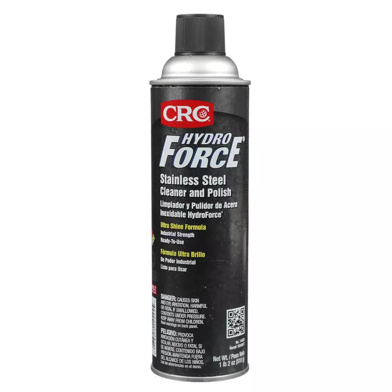 CRC HydroForce Stainless Steel Cleaner & Polish, 20 fl oz Aerosol