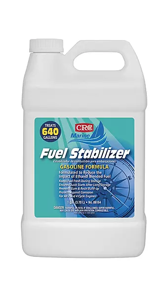 CRC Marine Gasoline Fuel Stabilizer 06164 – 1 Gallon, Concentrated, High Potency Formula, Amber Liquid 1 Gal 1 Pack