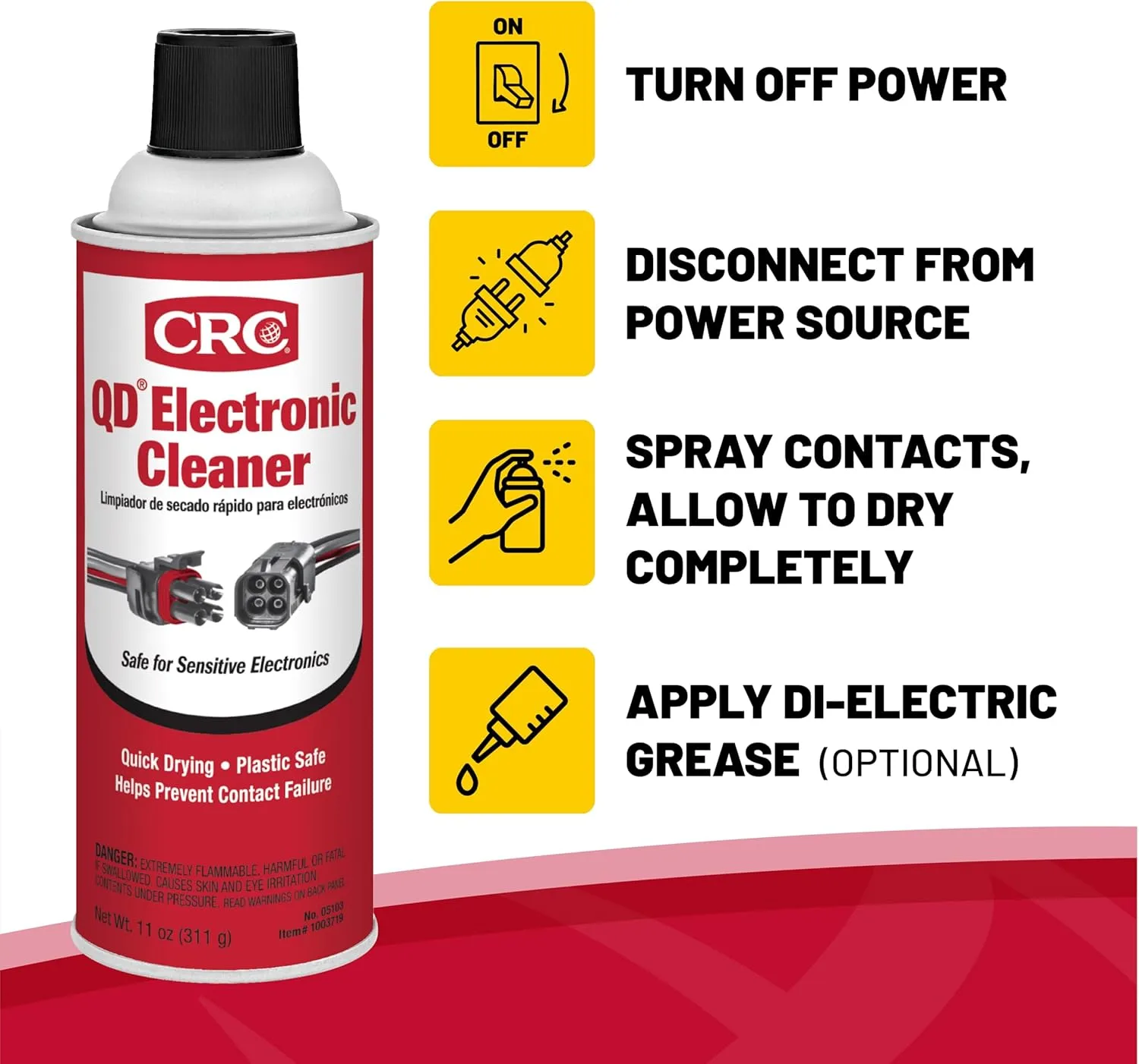 CRC 05103 QD Electronic Cleaner -11 Wt Oz 1 Pack Cleaner