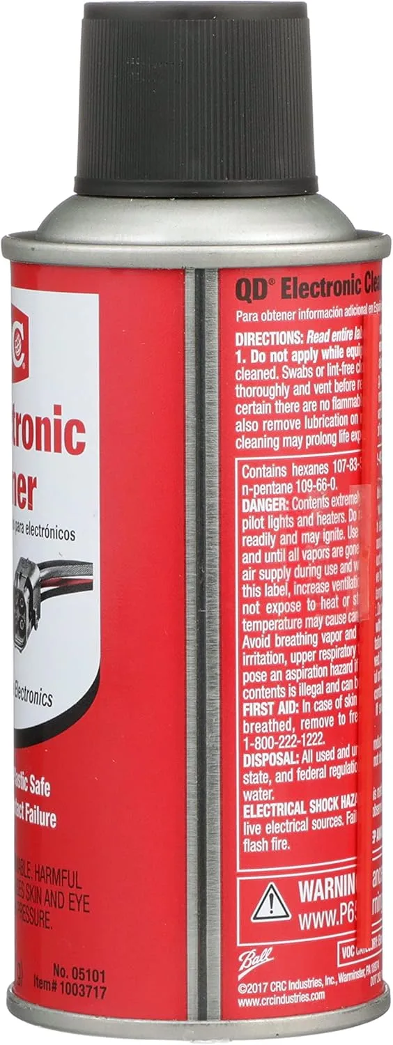 CRC QD Electronic Cleaner 05101 – 4.5 Wt. Oz., Plastic Safe Cleaner, Safe for Sensitive Electronics