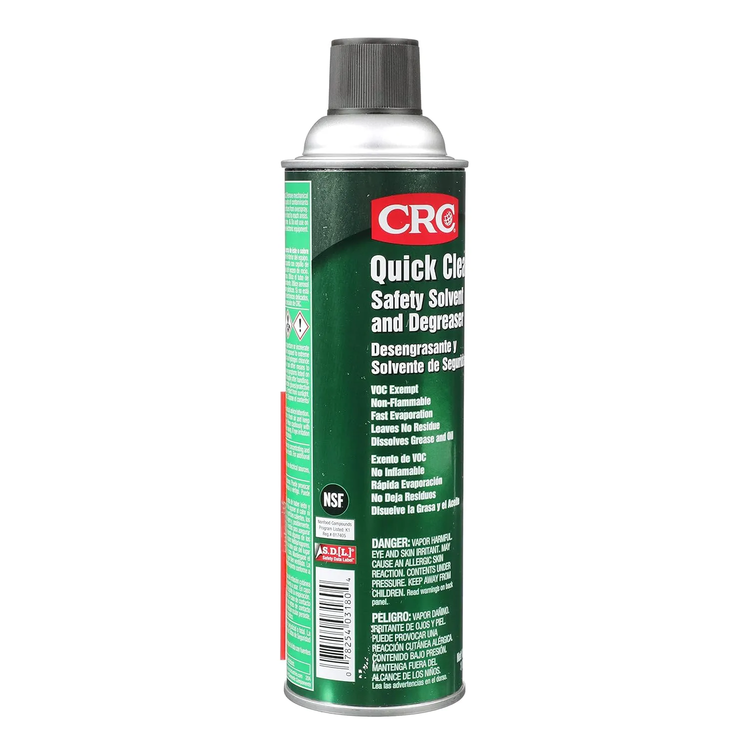 CRC Quick Clean Safety Solvent And Degreaser 03180 – 19 WT OZ, Clear, Aerosol Cleaner