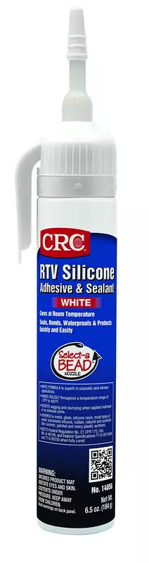 CRC RTV Silicone Sealant 14056 – 6.5 Wt Oz., White, General Purpose High Moisture Gasket Sealant