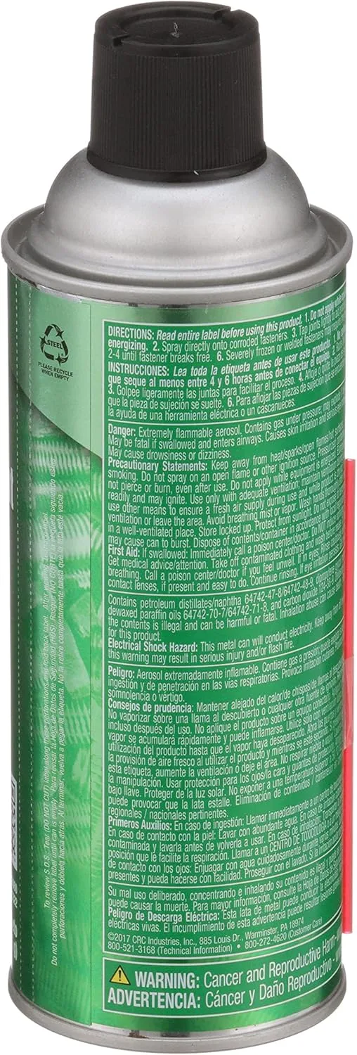 CRC Screwloose Super Penetrant 03060 – 11 WT OZ, Plastic Safe Aerosol for Corroded Fasteners