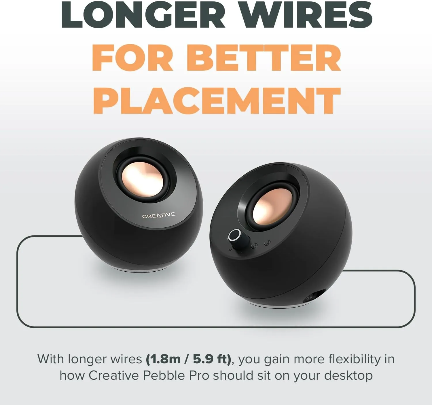 CREATIVE Pebble Pro 2.0 USB-C Computer Speakers with Bluetooth 5.3 and Customizable RGB Lighting