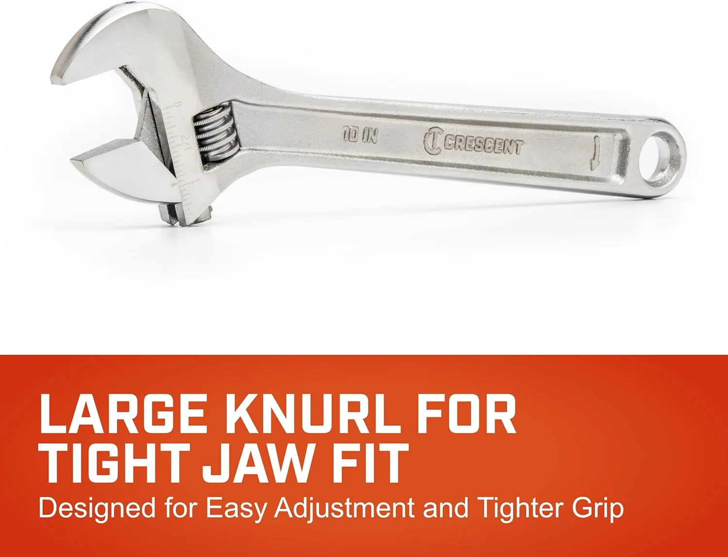 Crescent 10" Adjustable Wrench - Boxed - Mechanical & Plumbing Wrenches - With Larger Knurl & Hex Jaw