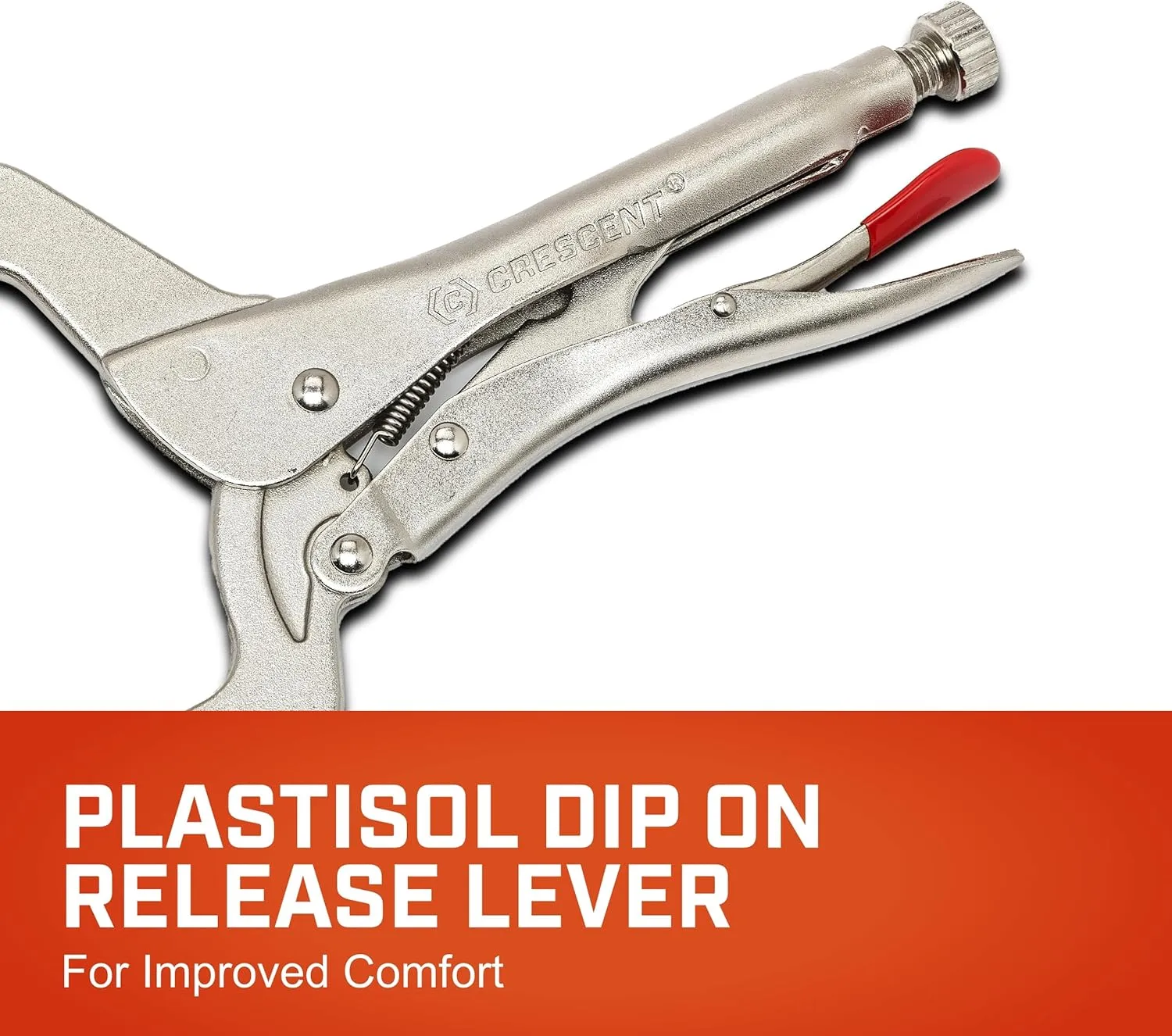 Crescent Locking C-Clamp with Swivel Pad Tips - Heavy-Duty Adjustable Clamp with Hex Key Recess & Compound Action