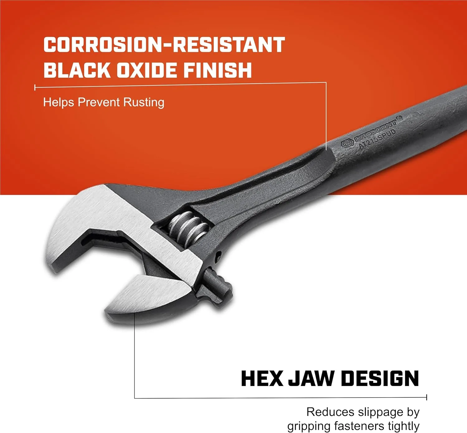 CRESCENT Adjustable Black Oxide Construction Wrench - Forged Alloy Steel