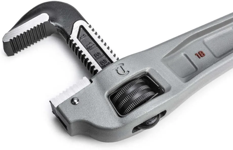 Crescent Aluminum Offset Handle Pipe Wrench - Heavy Duty Plumbing Tool for Tight Areas - Adjustable Home Repair Hand Tool