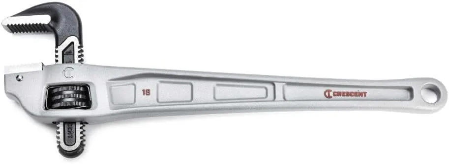 Crescent Aluminum Offset Handle Pipe Wrench - Heavy Duty Plumbing Tool for Tight Areas - Adjustable Home Repair Hand Tool