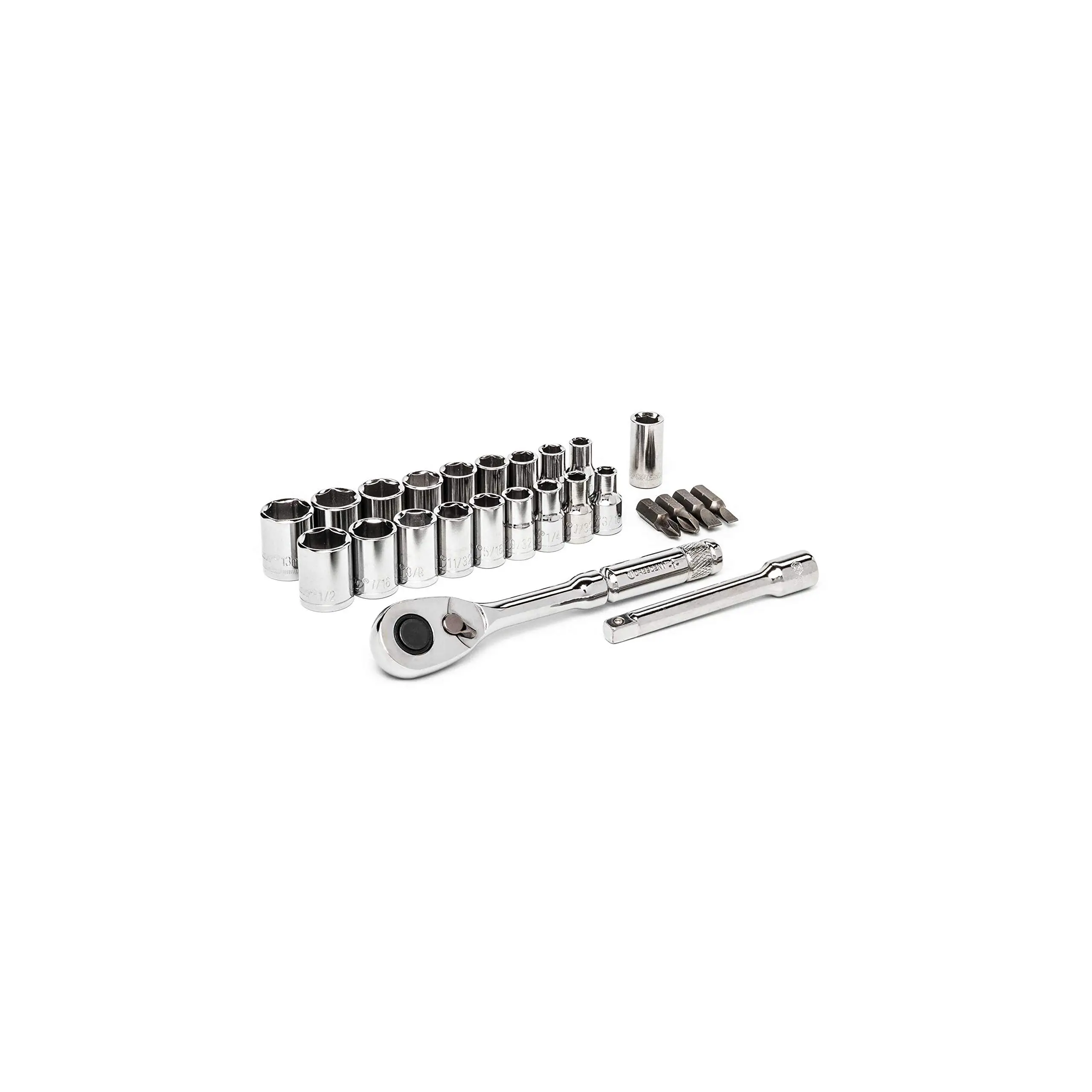 Crescent 25 Pc 1/4" Drive 6 Point SAE/Metric Mechanics Tool Set - CSWS1C 25 Piece, New Version