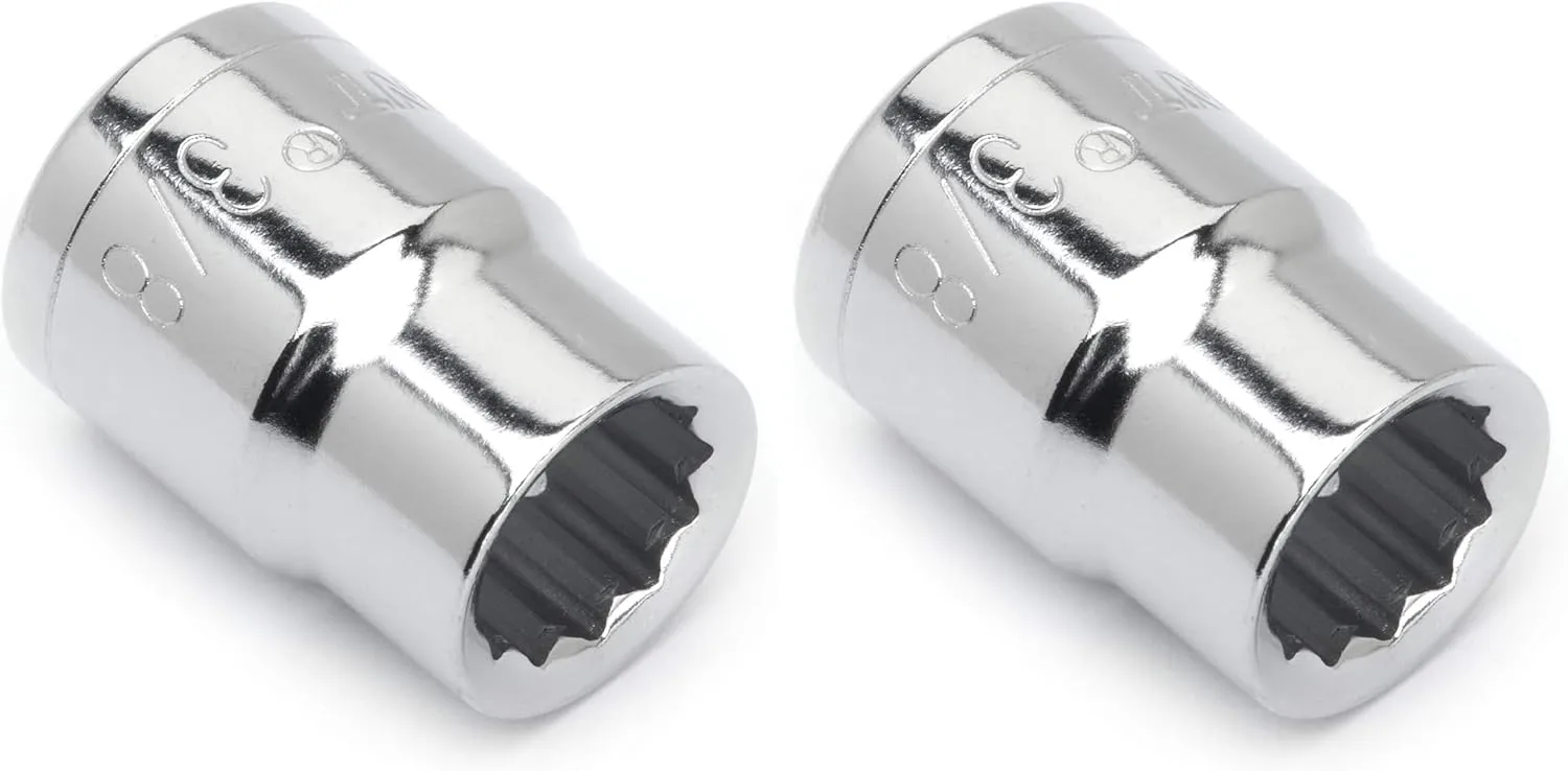 Crescent 3/8" Drive 12 Point Standard SAE Socket 3/8" - CDS25N (Pack of 2) 1 Count (Pack of 2)