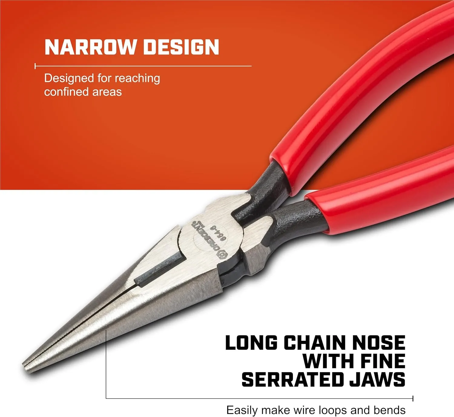 Crescent 6" Long Chain Nose Solid Joint Side Cutting Pliers - Grip Pliers with Side Cutter - Premium Wire Cutter - 6" - 6546CVSMLN
